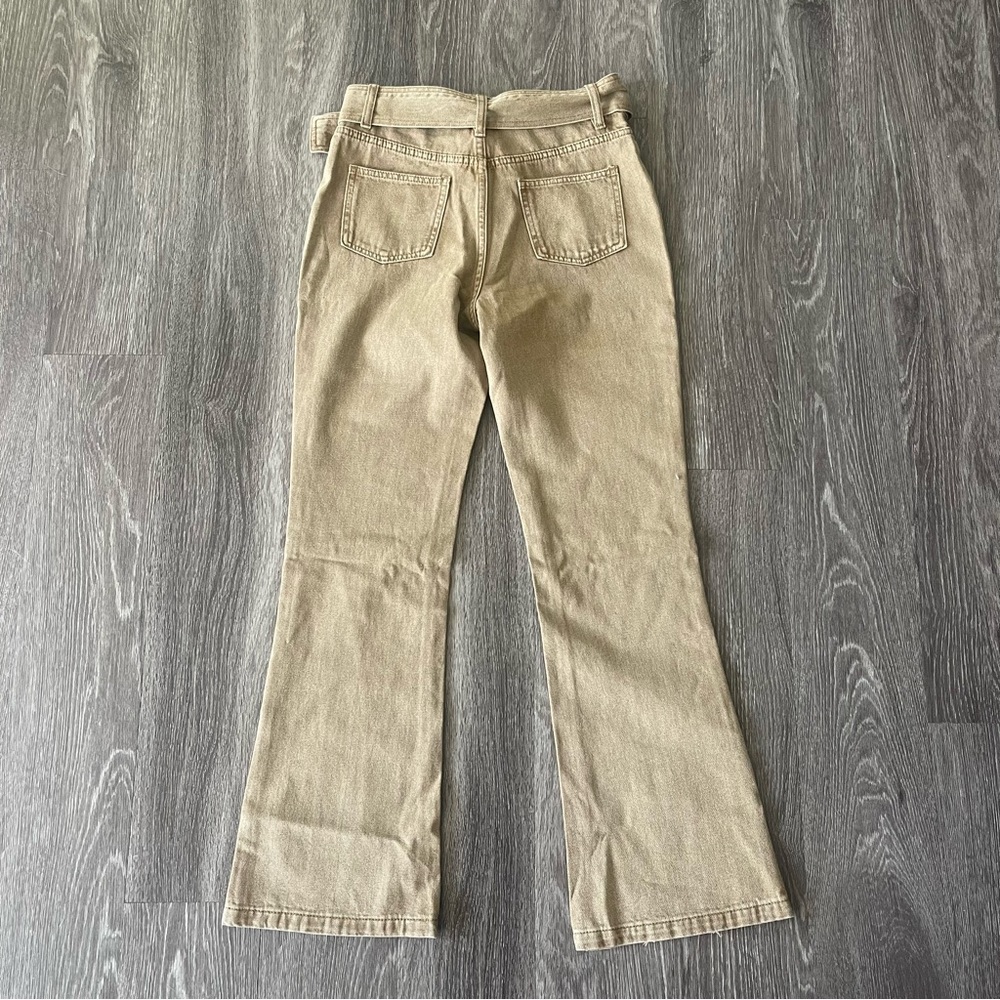 Cider Tan Belted Flare Jeans - Picture 7 of 8